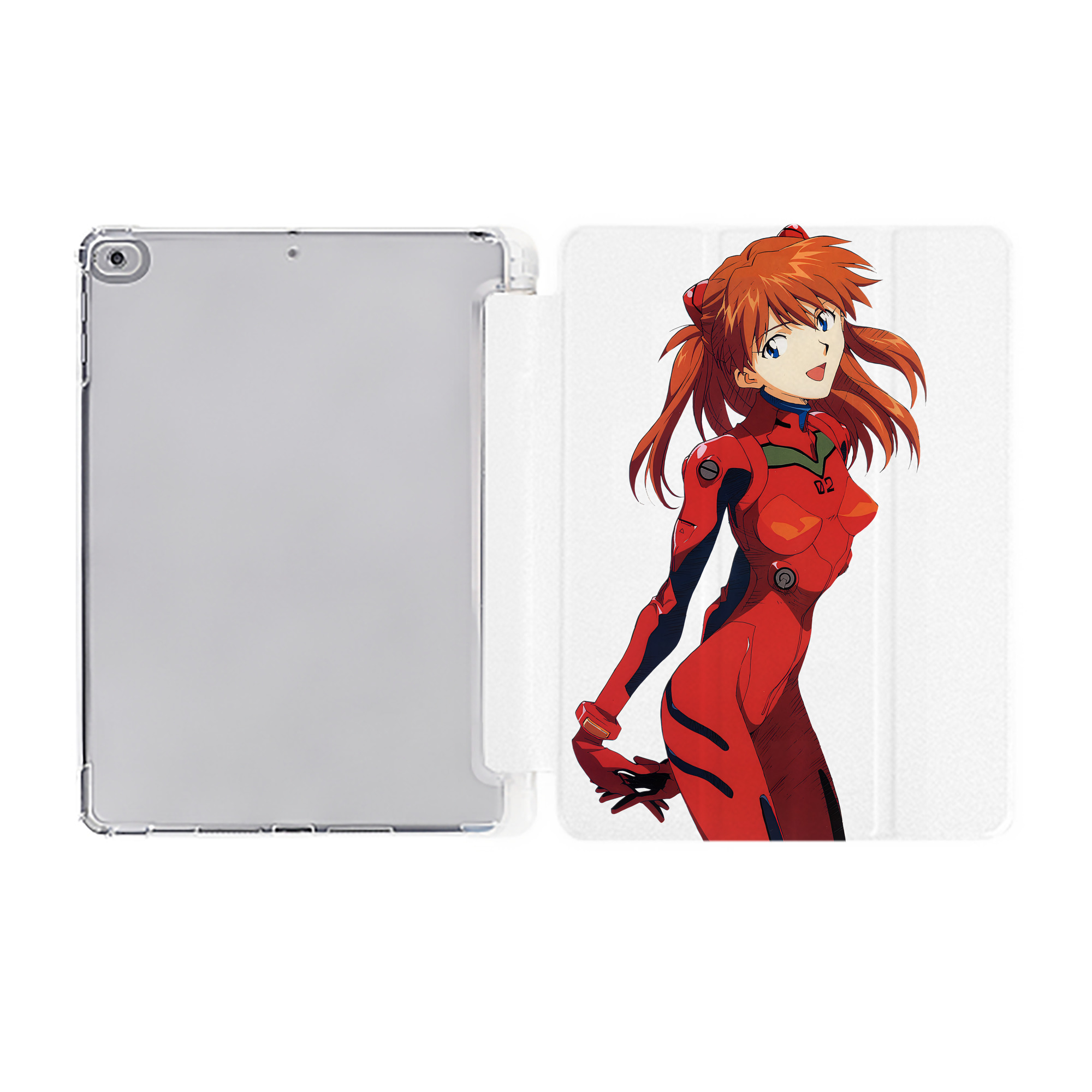 （画像用） EVA 新世紀エヴァンゲリオン IPad ケース ペン収納付き 三つ折りスタンド PUレザー×シリコン 対応機種9.5/10.5/10.9インチ
